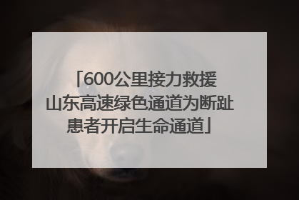 600公里接力救援 山东高速绿色通道为断趾患者开启生命通道