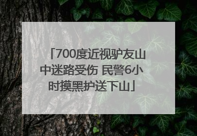 700度近视驴友山中迷路受伤 民警6小时摸黑护送下山