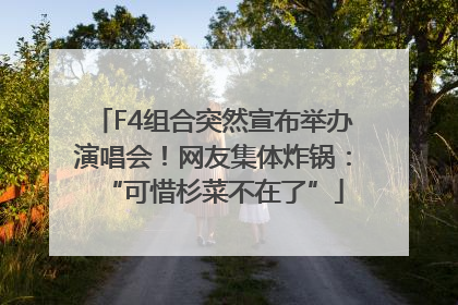 F4组合突然宣布举办演唱会！网友集体炸锅：“可惜杉菜不在了”