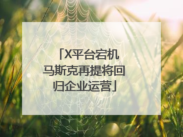 X平台宕机 马斯克再提将回归企业运营